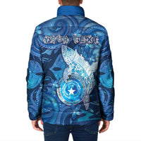 Personalised Northern Mariana Islands Padded Jacket Galaxy Polynesian Shark Tattoo DT05 - Polynesian Pride