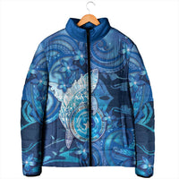 Personalised Northern Mariana Islands Padded Jacket Galaxy Polynesian Shark Tattoo DT05 - Polynesian Pride