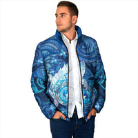 Personalised Northern Mariana Islands Padded Jacket Galaxy Polynesian Shark Tattoo DT05 - Polynesian Pride