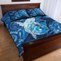 Northern Mariana Islands Quilt Bed Set Galaxy Polynesian Shark Tattoo - Polynesian Pride