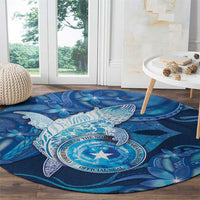 Northern Mariana Islands Round Carpet Galaxy Polynesian Shark Tattoo - Polynesian Pride