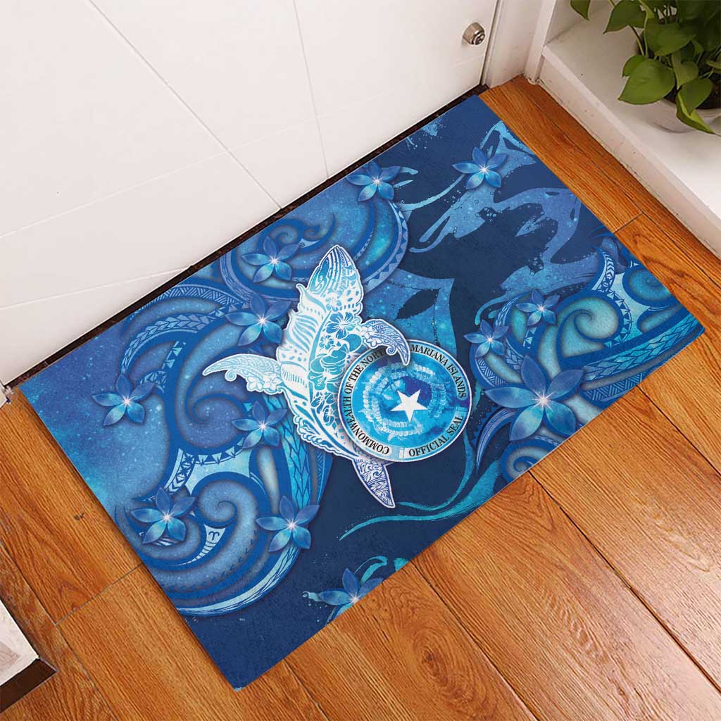 Northern Mariana Islands Rubber Doormat Galaxy Polynesian Shark Tattoo DT05 - Polynesian Pride