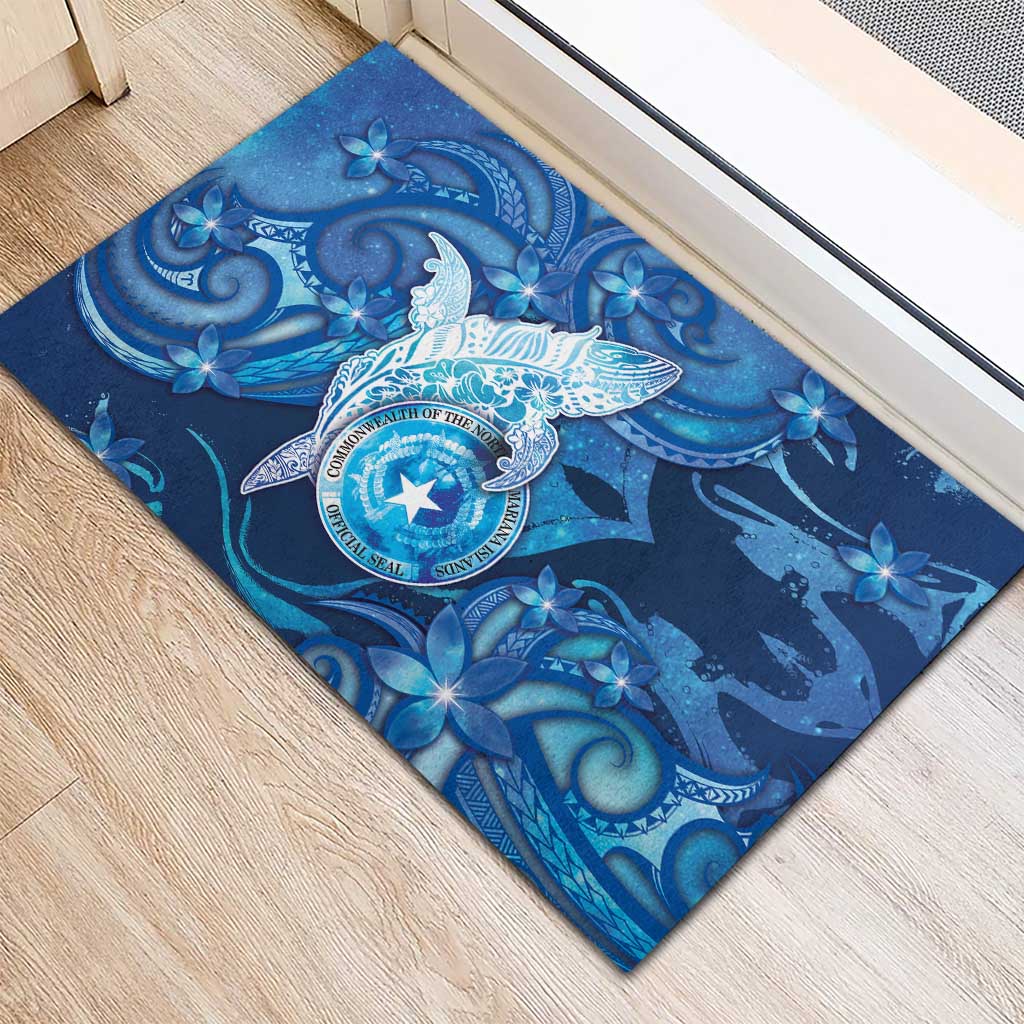 Northern Mariana Islands Rubber Doormat Galaxy Polynesian Shark Tattoo DT05 - Polynesian Pride