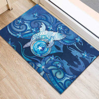 Northern Mariana Islands Rubber Doormat Galaxy Polynesian Shark Tattoo DT05 - Polynesian Pride