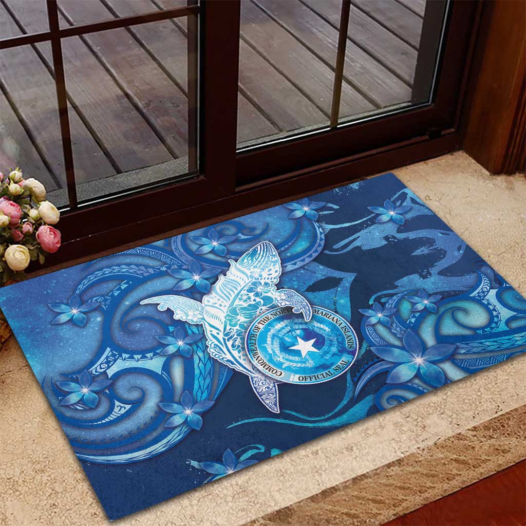 Northern Mariana Islands Rubber Doormat Galaxy Polynesian Shark Tattoo DT05 - Polynesian Pride