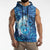 Personalised Northern Mariana Islands Sleeveless Hoodie Galaxy Polynesian Shark Tattoo - Polynesian Pride