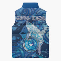 Personalised Northern Mariana Islands Sleeveless Puffer Jacket Galaxy Polynesian Shark Tattoo DT05 - Polynesian Pride