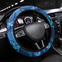 Northern Mariana Islands Steering Wheel Cover Galaxy Polynesian Shark Tattoo DT05 Universal Fit Blue - Polynesian Pride
