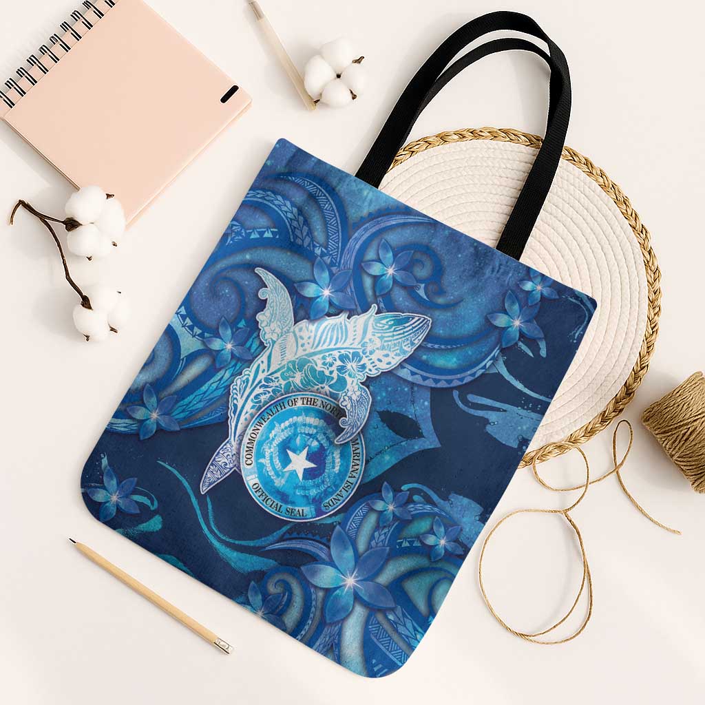 Northern Mariana Islands Tote Bag Galaxy Polynesian Shark Tattoo DT05 Black Strap One Size Blue - Polynesian Pride