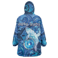 Personalised Northern Mariana Islands Wearable Blanket Hoodie Galaxy Polynesian Shark Tattoo DT05 - Polynesian Pride