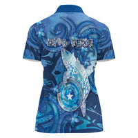 Personalised Northern Mariana Islands Women Polo Shirt Galaxy Polynesian Shark Tattoo DT05 - Polynesian Pride
