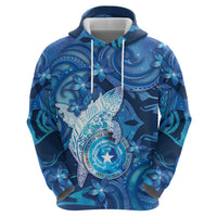 Personalised Northern Mariana Islands Zip Hoodie Galaxy Polynesian Shark Tattoo DT05 - Polynesian Pride