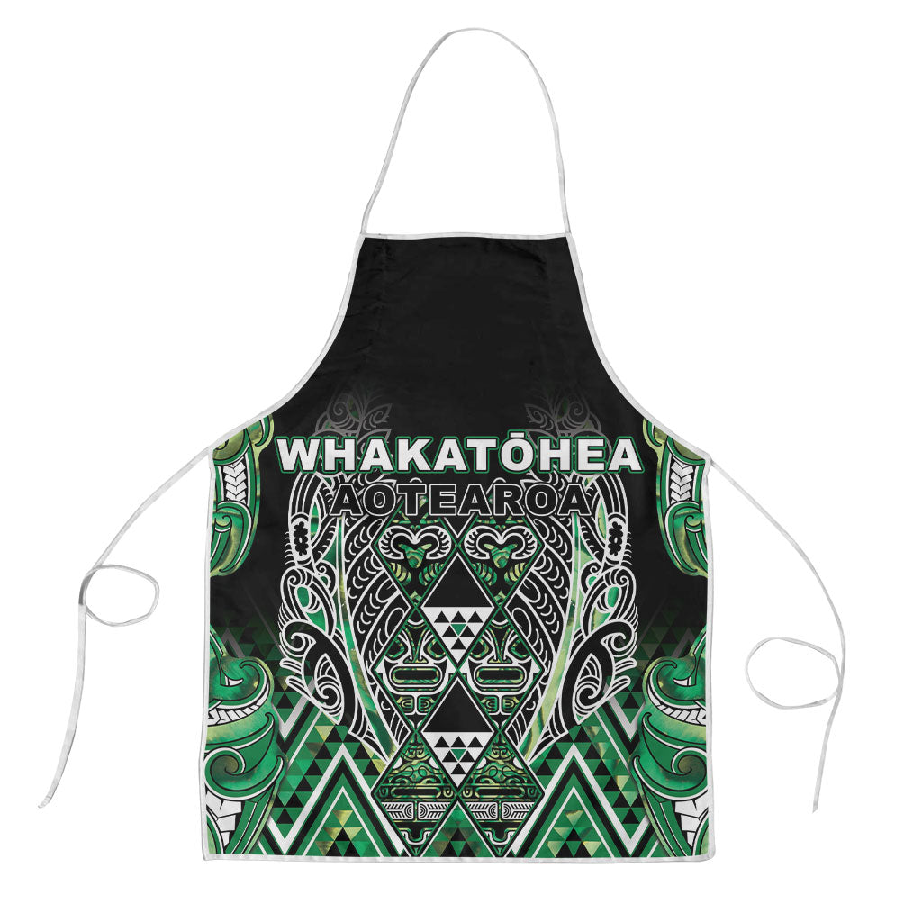 Aotearoa Whakatohea Apron Maori Tribal Green Abalone Paua Shell Pattern DT05 Green - Polynesian Pride