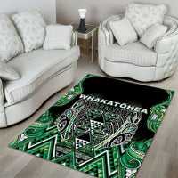 Aotearoa Whakatohea Area Rug Maori Tribal Green Abalone Paua Shell Pattern