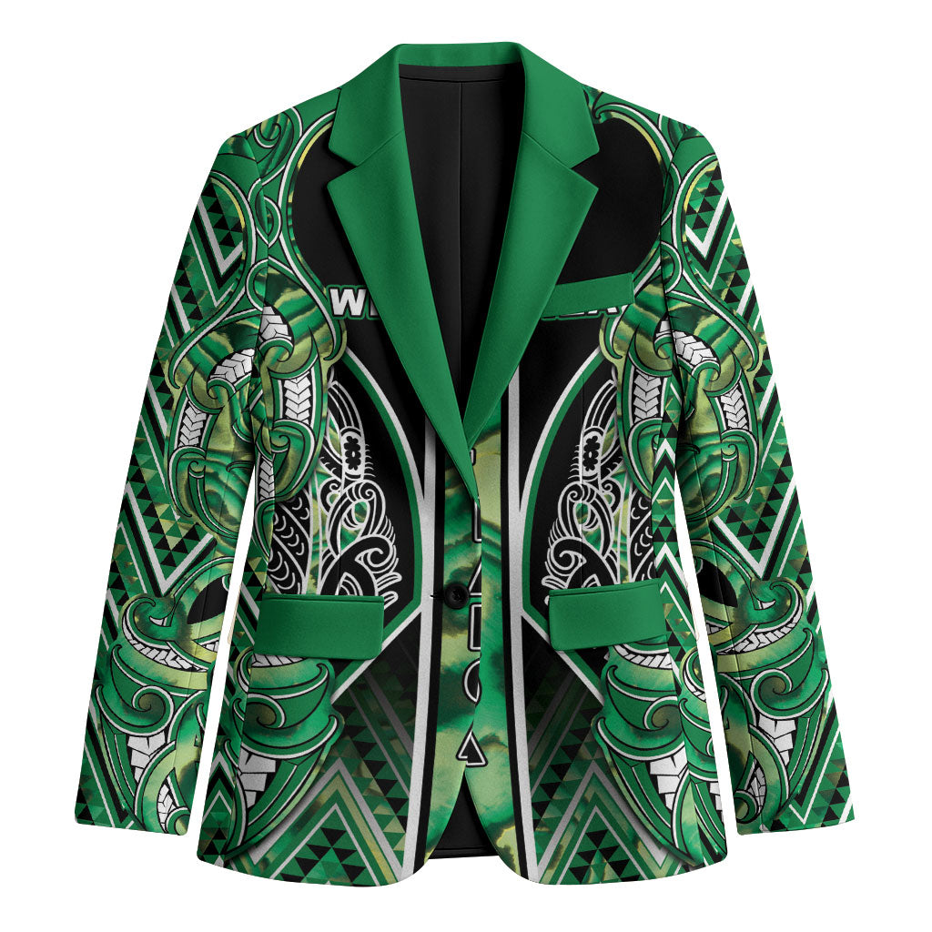 Aotearoa Whakatohea Blazer Maori Tribal Green Abalone Paua Shell Pattern DT05 Unisex Green - Polynesian Pride