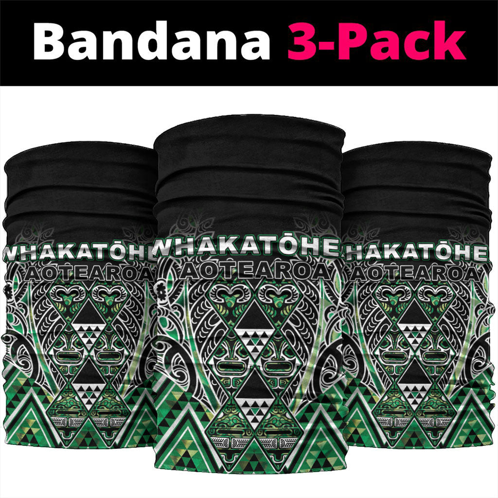 Aotearoa Whakatohea Neck Gaiter Maori Tribal Green Abalone Paua Shell Pattern DT05 package One Size: 25*50cm Green - Polynesian Pride