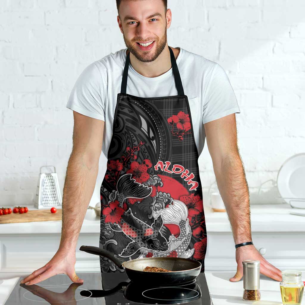 Hawaiian And Japanese Apron Aloha Koi Fish Palaka Patterns - Polynesian Pride