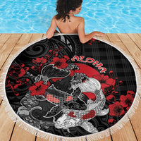 Hawaiian And Japanese Beach Blanket Aloha Koi Fish Palaka Patterns - Polynesian Pride