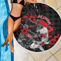 Hawaiian And Japanese Beach Blanket Aloha Koi Fish Palaka Patterns - Polynesian Pride