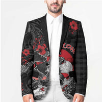 Personalised Hawaiian And Japanese Blazer Aloha Koi Fish Palaka Patterns - Polynesian Pride