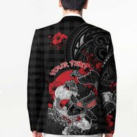 Personalised Hawaiian And Japanese Blazer Aloha Koi Fish Palaka Patterns - Polynesian Pride