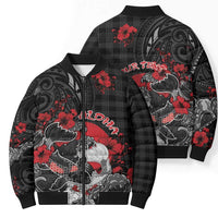Personalised Hawaiian And Japanese Bomber Puffer Jacket Aloha Koi Fish Palaka Patterns - Polynesian Pride