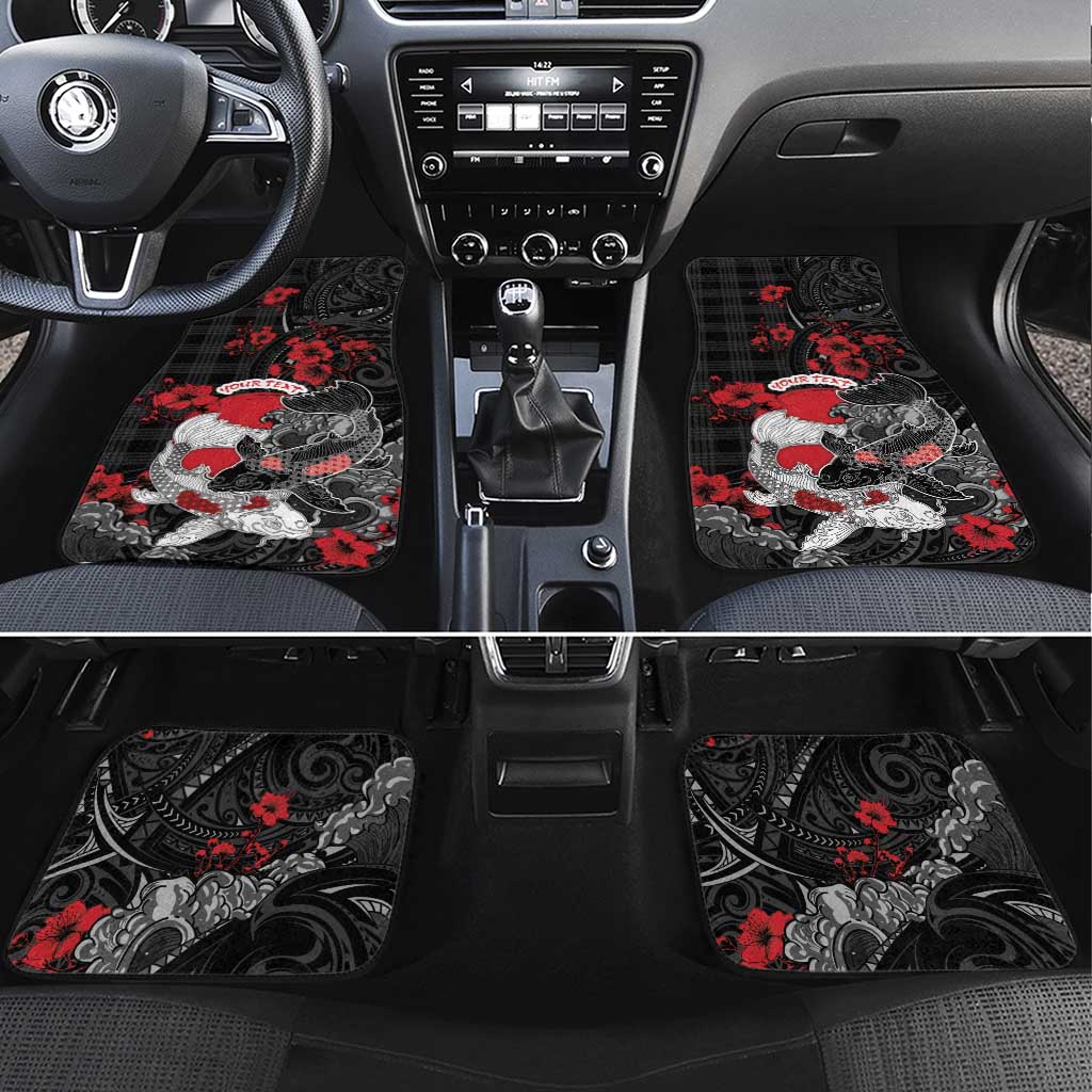 Personalised Hawaiian And Japanese Car Mats Aloha Koi Fish Palaka Patterns - Polynesian Pride