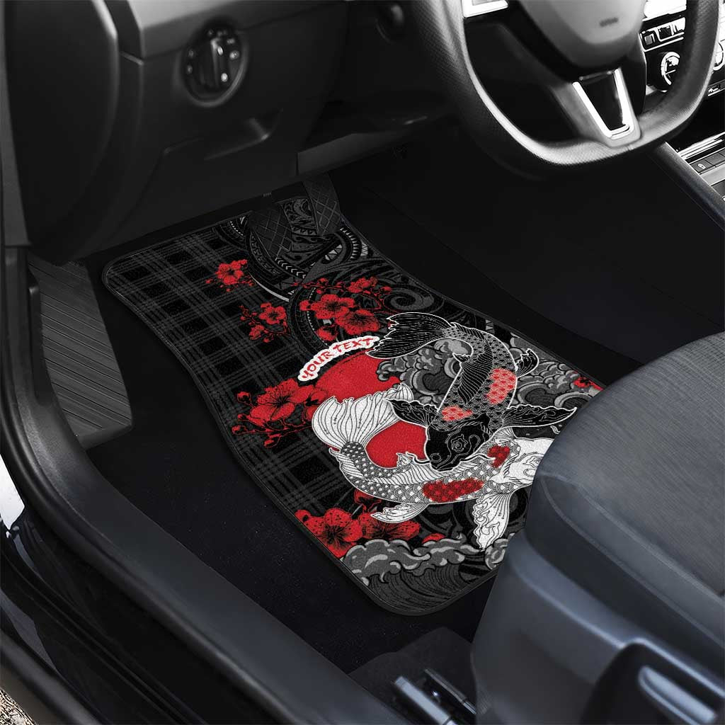 Personalised Hawaiian And Japanese Car Mats Aloha Koi Fish Palaka Patterns - Polynesian Pride
