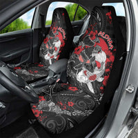 Hawaiian And Japanese Car Seat Cover Aloha Koi Fish Palaka Patterns - Polynesian Pride