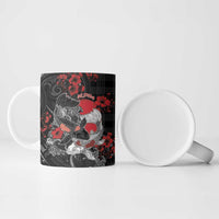 Personalised Hawaiian And Japanese Ceramic Mug Aloha Koi Fish Palaka Patterns - Polynesian Pride