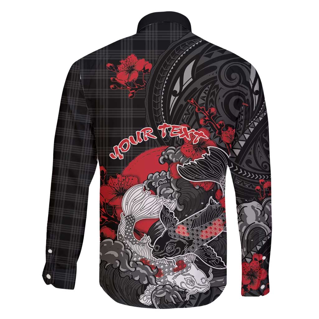 Personalised Hawaiian And Japanese Family Matching Mermaid Dress and Hawaiian Shirt Aloha Koi Fish Palaka Patterns - Polynesian Pride