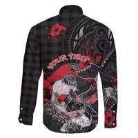 Personalised Hawaiian And Japanese Family Matching Off Shoulder Short Dress and Hawaiian Shirt Aloha Koi Fish Palaka Patterns - Polynesian Pride