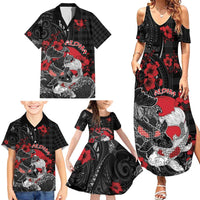 Personalised Hawaiian And Japanese Family Matching Summer Maxi Dress and Hawaiian Shirt Aloha Koi Fish Palaka Patterns - Polynesian Pride