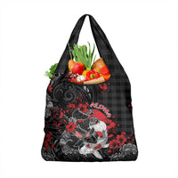 Hawaiian And Japanese Grocery Bag Aloha Koi Fish Palaka Patterns - Polynesian Pride