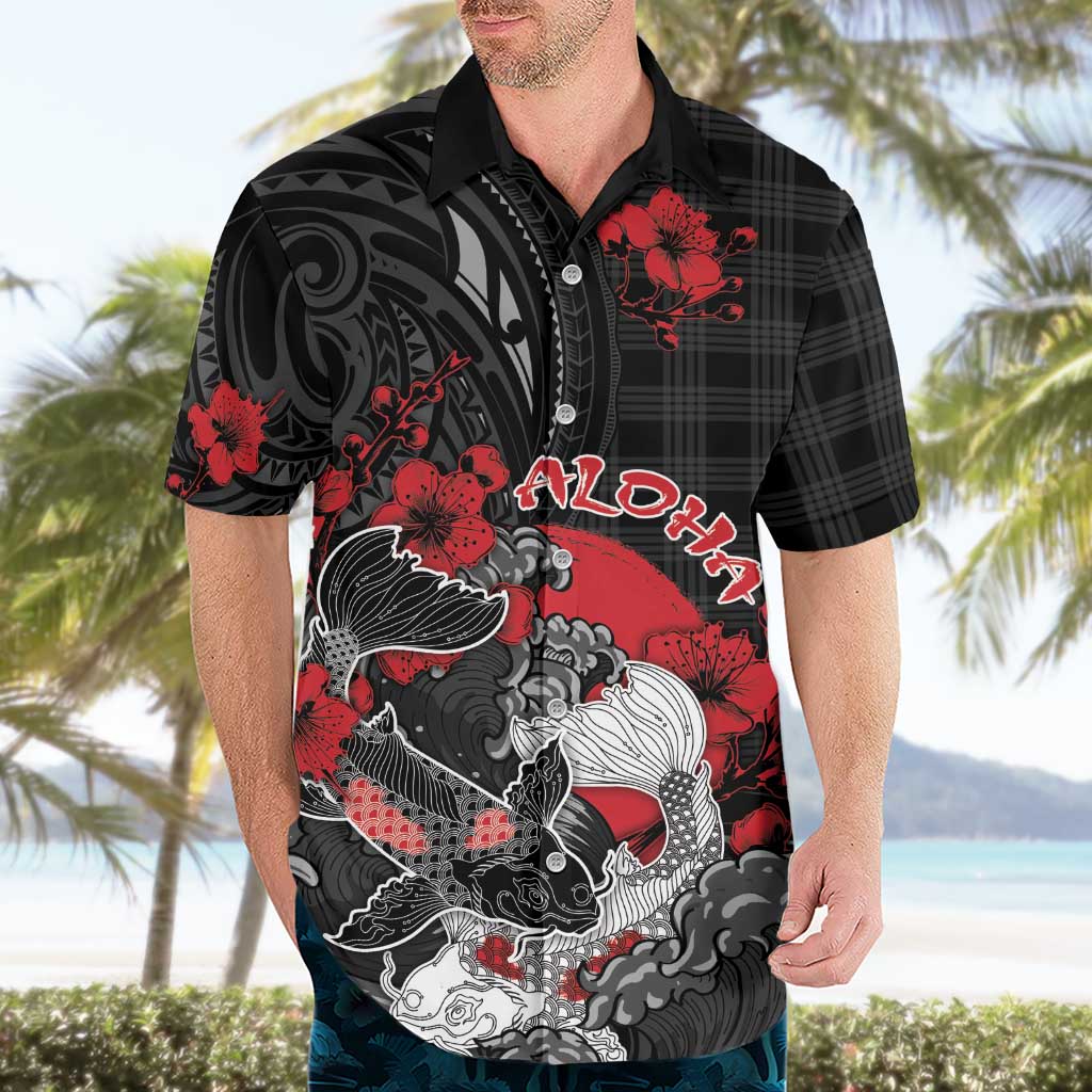 Personalised Hawaiian And Japanese Hawaiian Shirt Aloha Koi Fish Palaka Patterns - Polynesian Pride