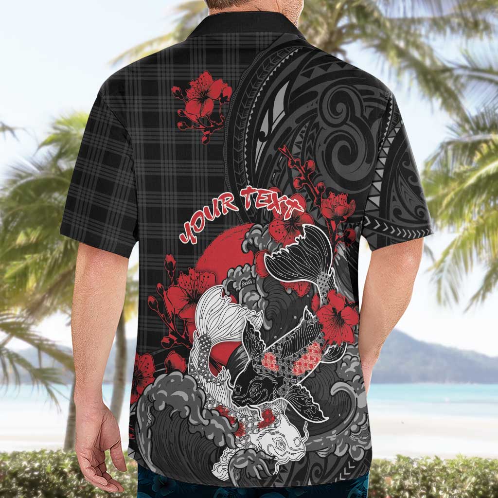 Personalised Hawaiian And Japanese Hawaiian Shirt Aloha Koi Fish Palaka Patterns - Polynesian Pride