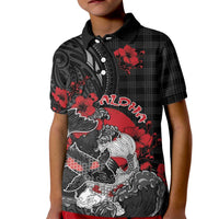 Personalised Hawaiian And Japanese Kid Polo Shirt Aloha Koi Fish Palaka Patterns - Polynesian Pride
