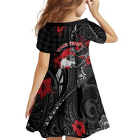 Personalised Hawaiian And Japanese Kid Short Sleeve Dress Aloha Koi Fish Palaka Patterns - Polynesian Pride