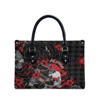 Hawaiian And Japanese Leather Bag Aloha Koi Fish Palaka Patterns - Polynesian Pride