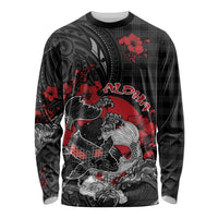 Personalised Hawaiian And Japanese Long Sleeve Shirt Aloha Koi Fish Palaka Patterns - Polynesian Pride