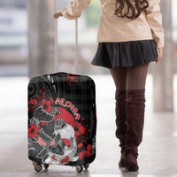 Hawaiian And Japanese Luggage Cover Aloha Koi Fish Palaka Patterns - Polynesian Pride