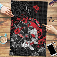 Hawaiian And Japanese Puzzle Aloha Koi Fish Palaka Patterns - Polynesian Pride