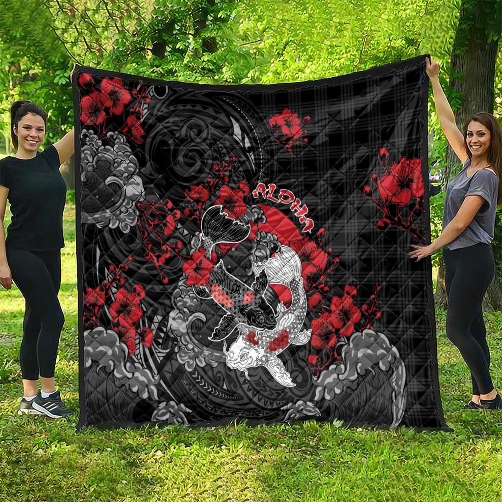 Hawaiian And Japanese Quilt Aloha Koi Fish Palaka Patterns - Polynesian Pride