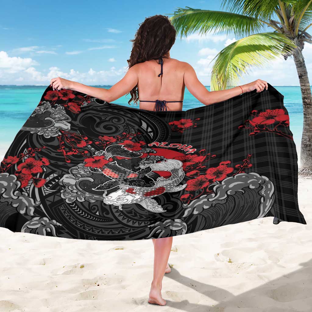 Hawaiian And Japanese Sarong Aloha Koi Fish Palaka Patterns - Polynesian Pride