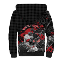 Personalised Hawaiian And Japanese Sherpa Hoodie Aloha Koi Fish Palaka Patterns DT05 - Polynesian Pride