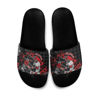 Hawaiian And Japanese Slide Sandals Aloha Koi Fish Palaka Patterns - Polynesian Pride