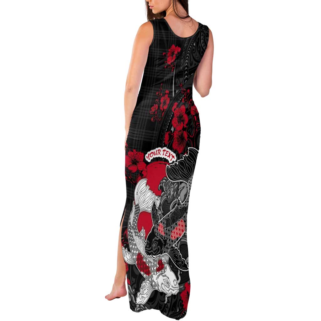Personalised Hawaiian And Japanese Tank Maxi Dress Aloha Koi Fish Palaka Patterns DT05 - Polynesian Pride