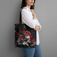 Hawaiian And Japanese Tote Bag Aloha Koi Fish Palaka Patterns - Polynesian Pride