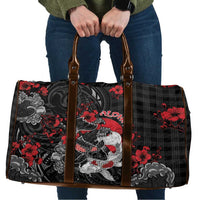 Hawaiian And Japanese Travel Bag Aloha Koi Fish Palaka Patterns - Polynesian Pride