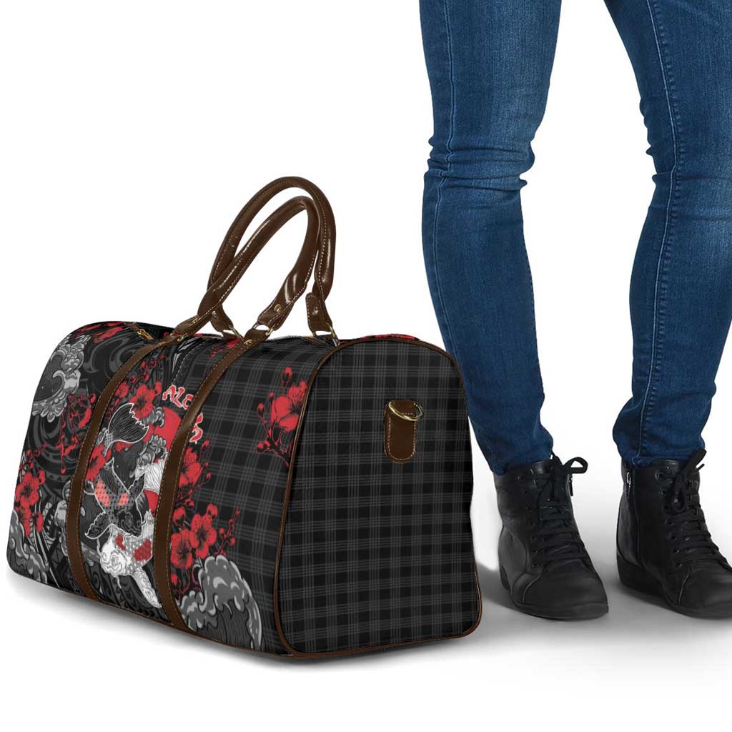 Hawaiian And Japanese Travel Bag Aloha Koi Fish Palaka Patterns - Polynesian Pride